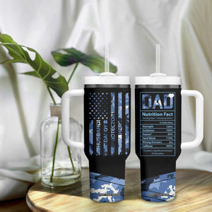 Christmas Gifts for Dad Tumbler With Handle Husband Daddy Protector Hero Fathers Day Camo American Flag TB10 Print Your Wear