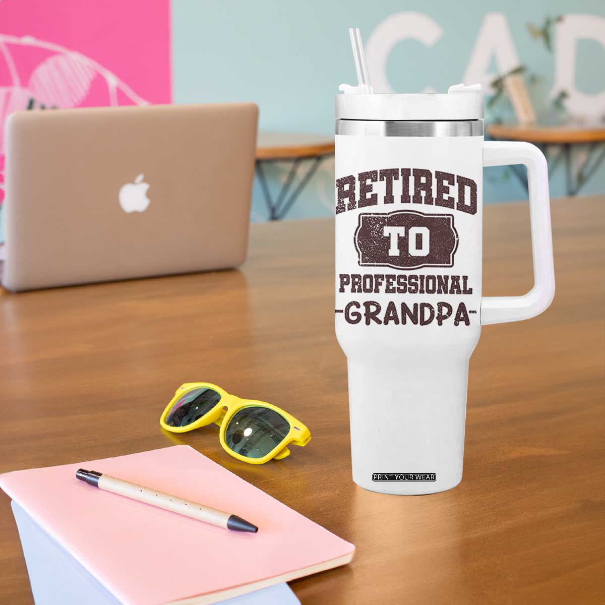 Retirement Gifts For Men Tumbler With Handle Retired To Professional Grandpa Fathers Day TB10 Print Your Wear