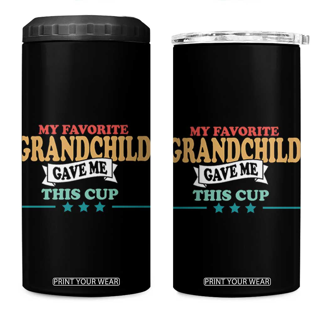 My Favorite Grandchild Gave Me This Cup 4 in 1 Can Cooler Tumbler Grandparents Grandpa Grandma Gifts From Grandkids Granddaughter Grandson TB10 One Size: 16 oz Black Print Your Wear