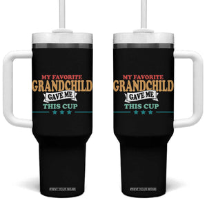 My Favorite Grandchild Gave Me This Cup Tumbler With Handle Grandparents Grandpa Grandma Gifts From Grandkids Granddaughter Grandson TB10 One Size: 40 oz Black Print Your Wear