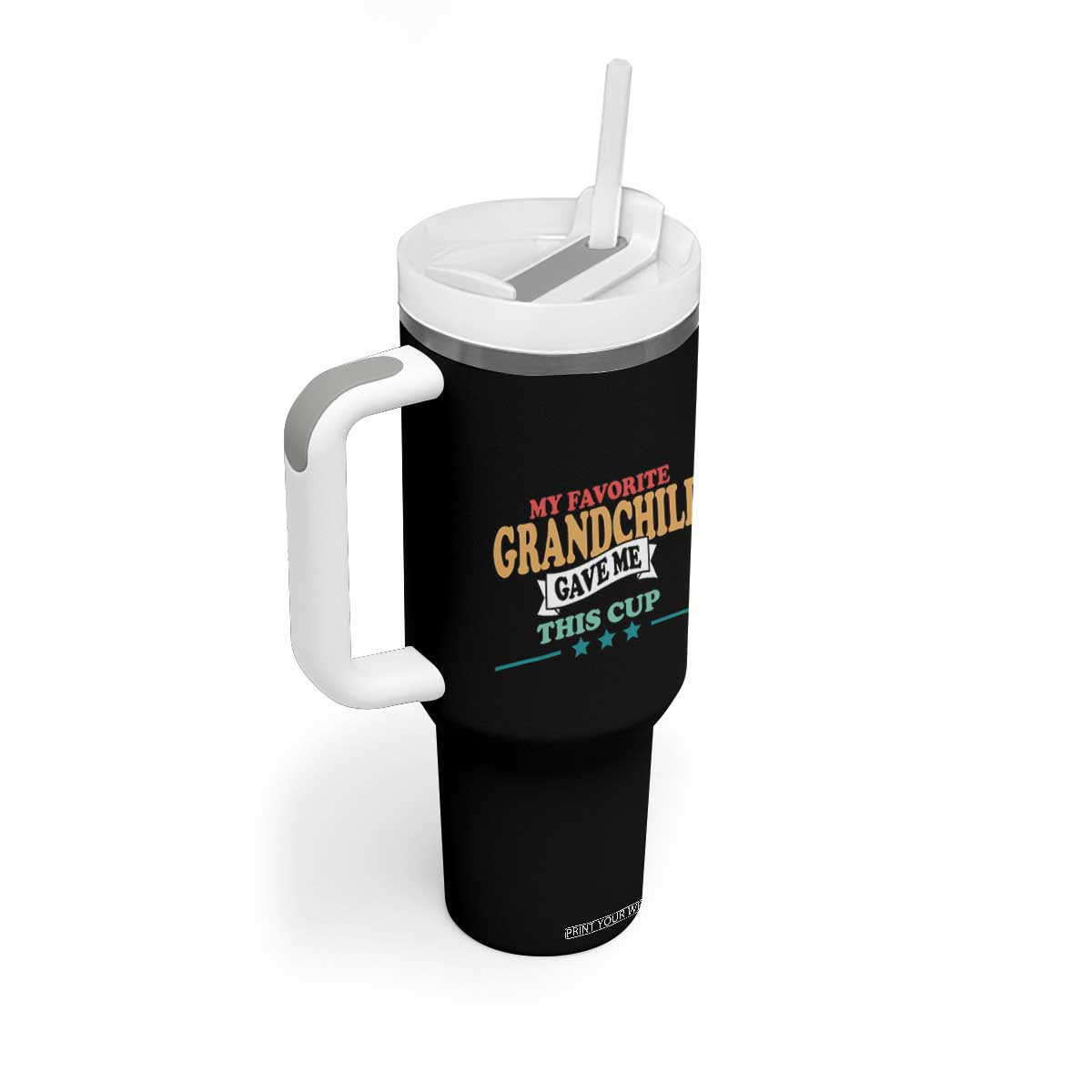My Favorite Grandchild Gave Me This Cup Tumbler With Handle Grandparents Grandpa Grandma Gifts From Grandkids Granddaughter Grandson TB10 Print Your Wear
