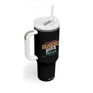 My Favorite Grandchild Gave Me This Cup Tumbler With Handle Grandparents Grandpa Grandma Gifts From Grandkids Granddaughter Grandson TB10 Print Your Wear