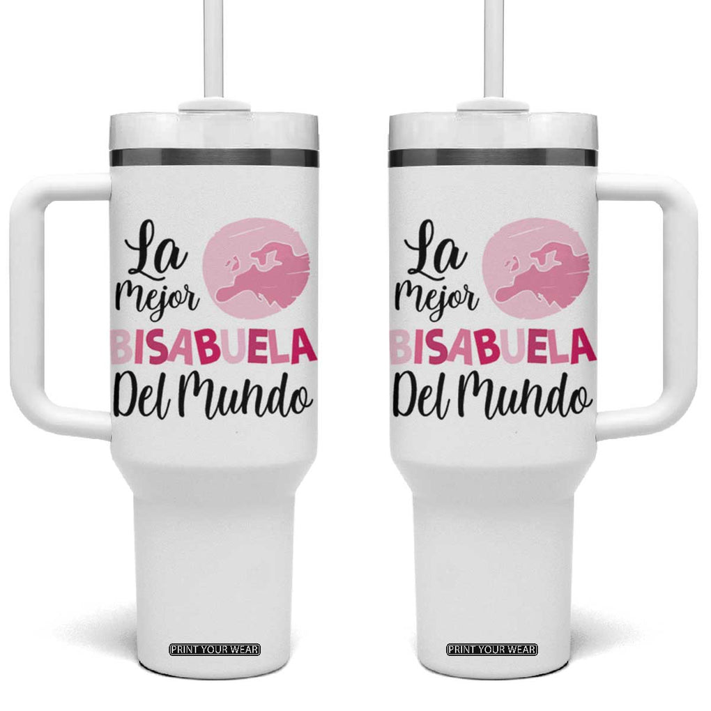 Great-grandmother Gifts in Spanish Tumbler With Handle La Mejor Bisabuela Del Mundo TB10 One Size: 40 oz White Print Your Wear