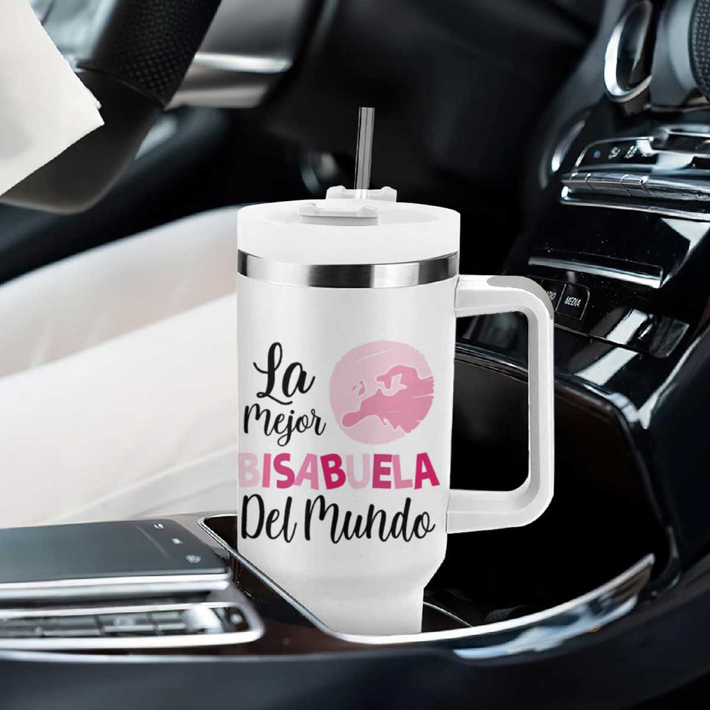 Great-grandmother Gifts in Spanish Tumbler With Handle La Mejor Bisabuela Del Mundo TB10 Print Your Wear
