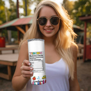 Teacher Dinosaur Back to School Skinny Tumbler Teachersaurus Like A Normal Teacher But More Awesome TB10 Print Your Wear