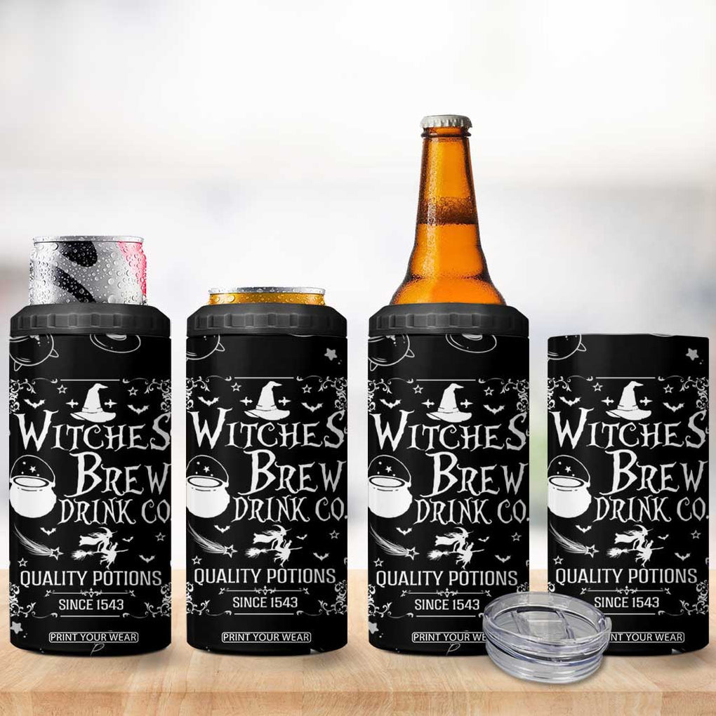Funny Halloween Witch 4 in 1 Can Cooler Tumbler Witches Brew Drink Witchy Vibes Spooky Decorations TB10 Print Your Wear