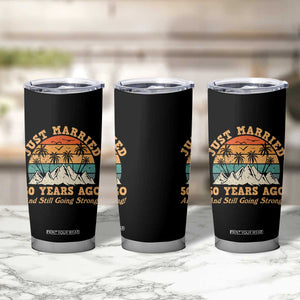 50th Anniversary Tumbler Cup Just Married 50 Years Ago And Still Going Strong! Retro TB10 Print Your Wear