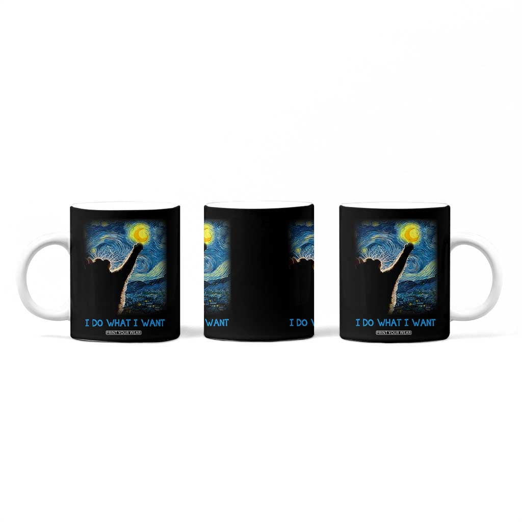 Van Gogh Cat Coffee Mug I Do What I Want Funny Cat Lover Starry Night TB10 Print Your Wear
