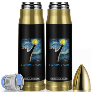 Van Gogh Cat Bullet Tumbler I Do What I Want Funny Cat Lover Starry Night TB10 Black Print Your Wear
