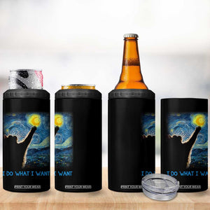 Van Gogh Cat 4 in 1 Can Cooler Tumbler I Do What I Want Funny Cat Lover Starry Night TB10 Print Your Wear