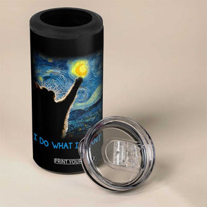 Van Gogh Cat 4 in 1 Can Cooler Tumbler I Do What I Want Funny Cat Lover Starry Night TB10 Print Your Wear
