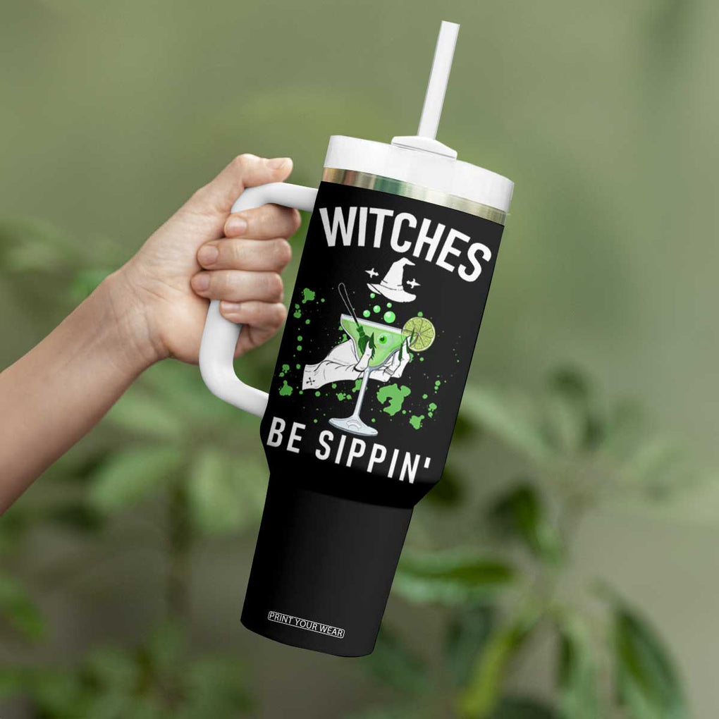 Funny Halloween Party Tumbler With Handle Witch Witches Be Sippin, for Ladies TB10 Print Your Wear