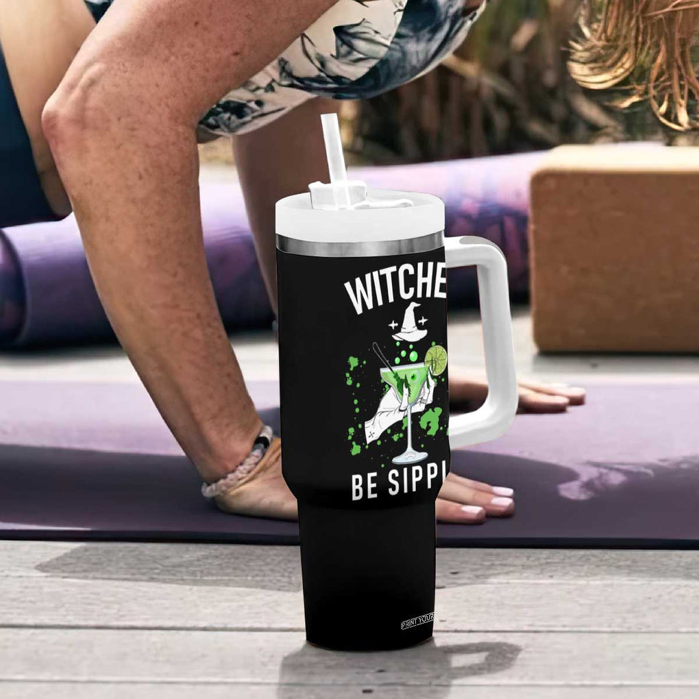 Funny Halloween Party Tumbler With Handle Witch Witches Be Sippin, for Ladies TB10 Print Your Wear