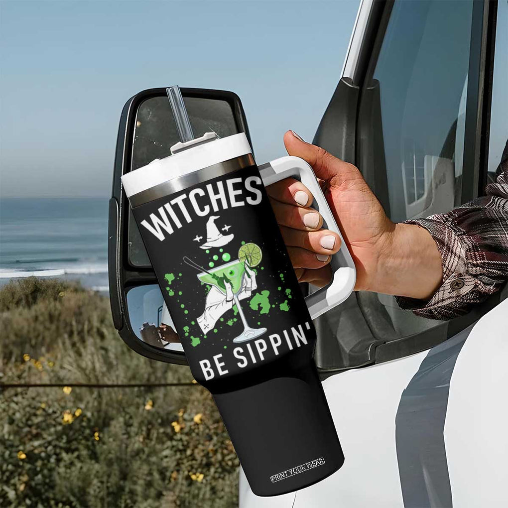 Funny Halloween Party Tumbler With Handle Witch Witches Be Sippin, for Ladies TB10 Print Your Wear