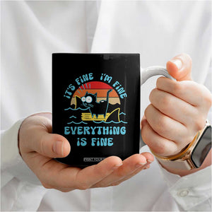 Funny Cat Coffee Mug It's Fine I'm Fine Everything Is Fine Meme Office Gag Gifts TB10 Print Your Wear