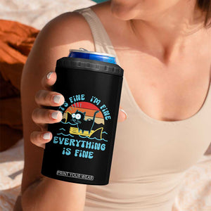 Funny Cat 4 in 1 Can Cooler Tumbler It's Fine I'm Fine Everything Is Fine Meme Office Gag Gifts TB10 Print Your Wear