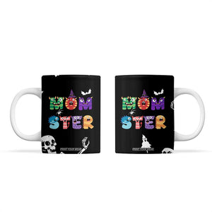 Funny Gifts For Mom Coffee Mug Halloween Mom Gift Spooky Mama Mom-Ster TB10 Black Print Your Wear