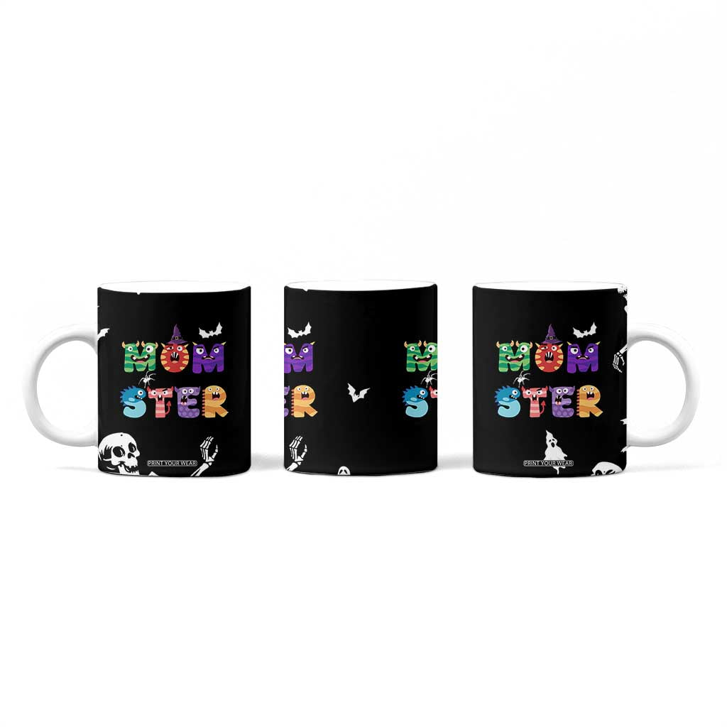 Funny Gifts For Mom Coffee Mug Halloween Mom Gift Spooky Mama Mom-Ster TB10 Print Your Wear