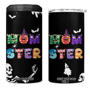 Funny Gifts For Mom 4 in 1 Can Cooler Tumbler Halloween Mom Gift Spooky Mama Mom-Ster TB10 One Size: 16 oz Black Print Your Wear