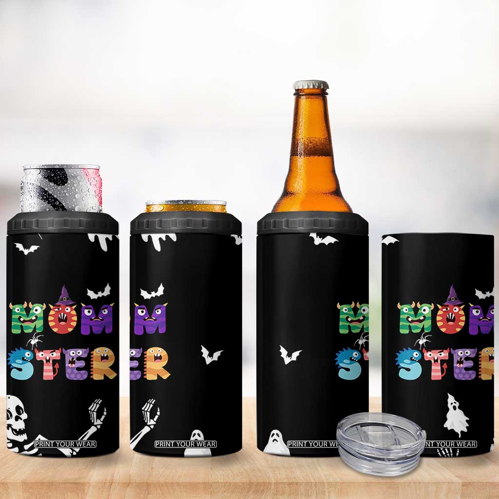 Funny Gifts For Mom 4 in 1 Can Cooler Tumbler Halloween Mom Gift Spooky Mama Mom-Ster TB10 Print Your Wear