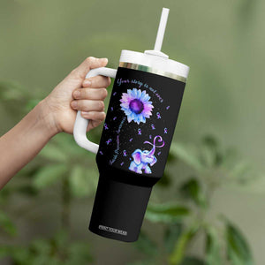 Suicide Prevention Awareness Tumbler With Handle Teal Purple Elephant Your Story Is Not Over Sunflower Therapist Psychologist TB10 Print Your Wear