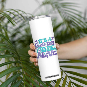 Suicide Prevention Awareness Skinny Tumbler Teal Purple Ribbon Inspirational Motivational Gifts Little Reminders Therapist Psychologist TB10 Print Your Wear