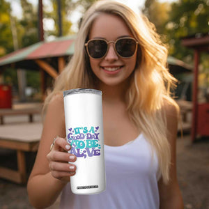 Suicide Prevention Awareness Skinny Tumbler Teal Purple Ribbon Inspirational Motivational Gifts Little Reminders Therapist Psychologist TB10 Print Your Wear