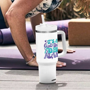 Suicide Prevention Awareness Tumbler With Handle Teal Purple Ribbon Inspirational Motivational Gifts Little Reminders Therapist Psychologist TB10 Print Your Wear