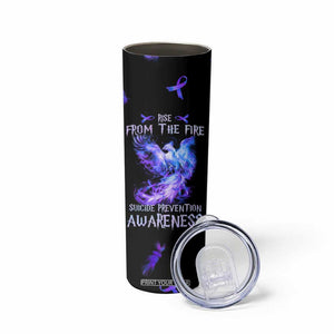 Suicide Prevention Awareness Skinny Tumbler Teal Purple Ribbon Phoenix Rise From The Fire TB10 Print Your Wear