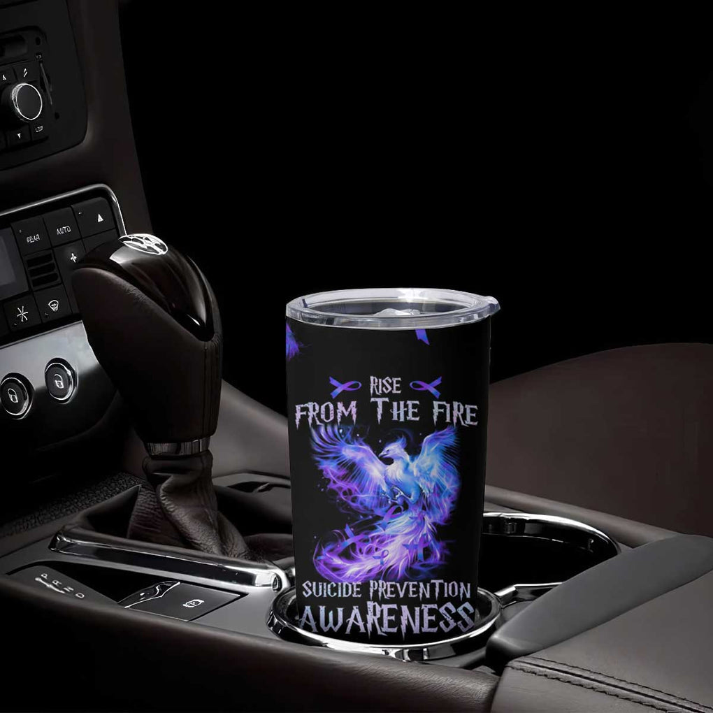 Suicide Prevention Awareness Tumbler Cup Teal Purple Ribbon Phoenix Rise From The Fire TB10 Print Your Wear