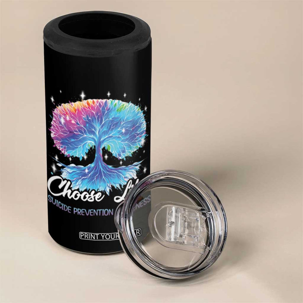 Suicide Prevention Awareness 4 in 1 Can Cooler Tumbler Teal Purple Choose Life Support You Matter Therapist Psychologist TB10 Print Your Wear