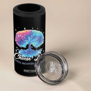 Suicide Prevention Awareness 4 in 1 Can Cooler Tumbler Teal Purple Choose Life Support You Matter Therapist Psychologist TB10 Print Your Wear