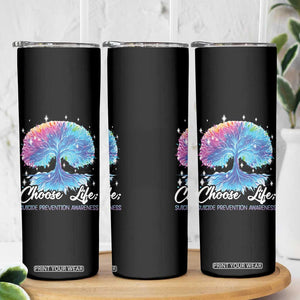 Suicide Prevention Awareness Skinny Tumbler Teal Purple Choose Life Support You Matter Therapist Psychologist TB10 Print Your Wear