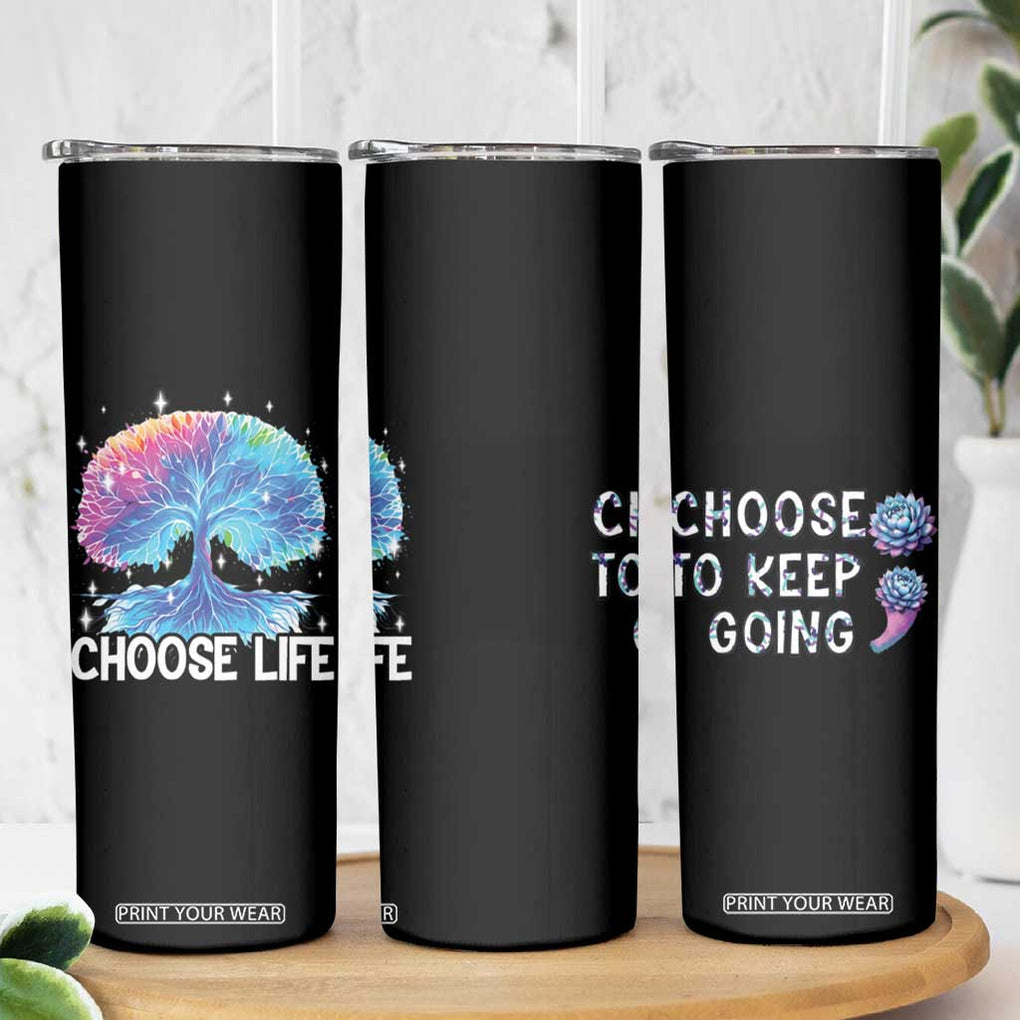 Suicide Prevention Awareness Skinny Tumbler Teal Purple Semicolon Choose Life Support You Matter Therapist Psychologist TB10 Print Your Wear