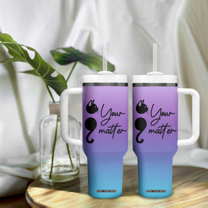 Suicide Prevention Awareness Tumbler With Handle Teal Purple Semicolon Cat Your Matter Therapist Psychologist TB10 Print Your Wear