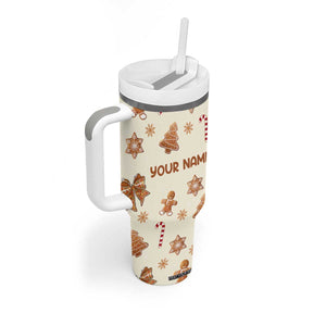 Personalized Christmas Tumbler With Handle Custom Name Coquette Bow Tree Gingerbread Xmas Gifts For Her TB10 Print Your Wear