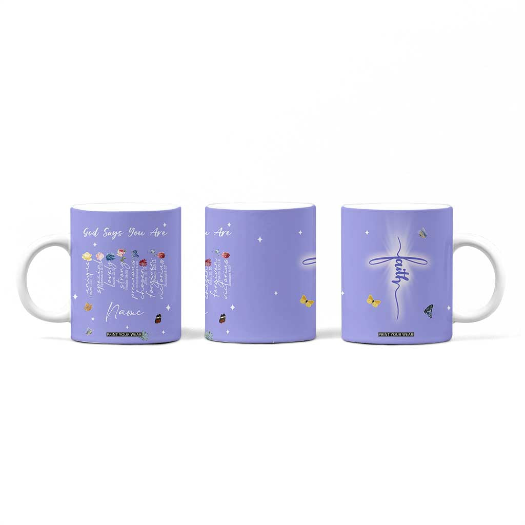 Personalized Christian Birthday Gifts for Women Coffee Mug Custom Name God Says You Are Bible Verse TB10 Print Your Wear