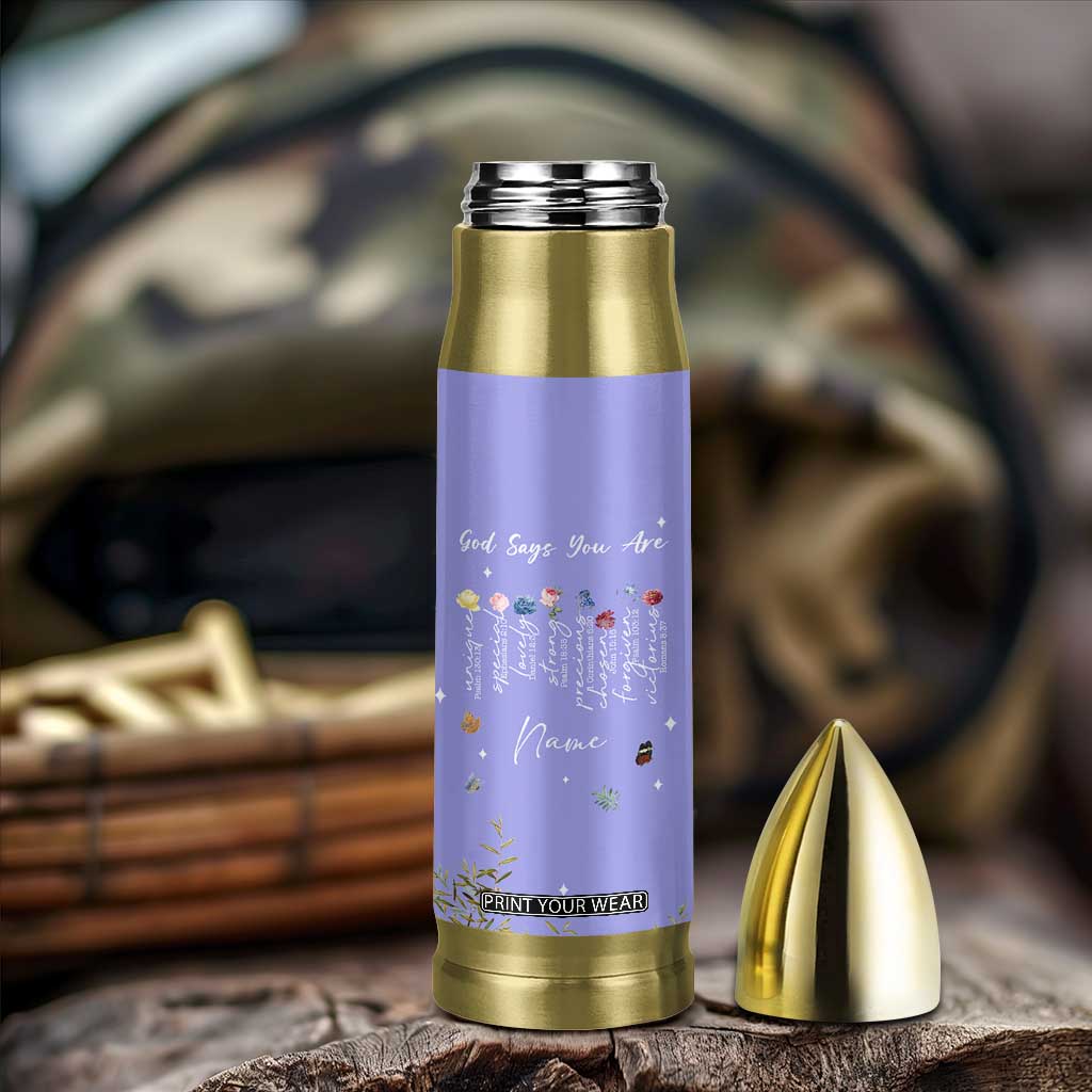 Personalized Christian Birthday Gifts for Women Bullet Tumbler Custom Name God Says You Are Bible Verse TB10 Print Your Wear
