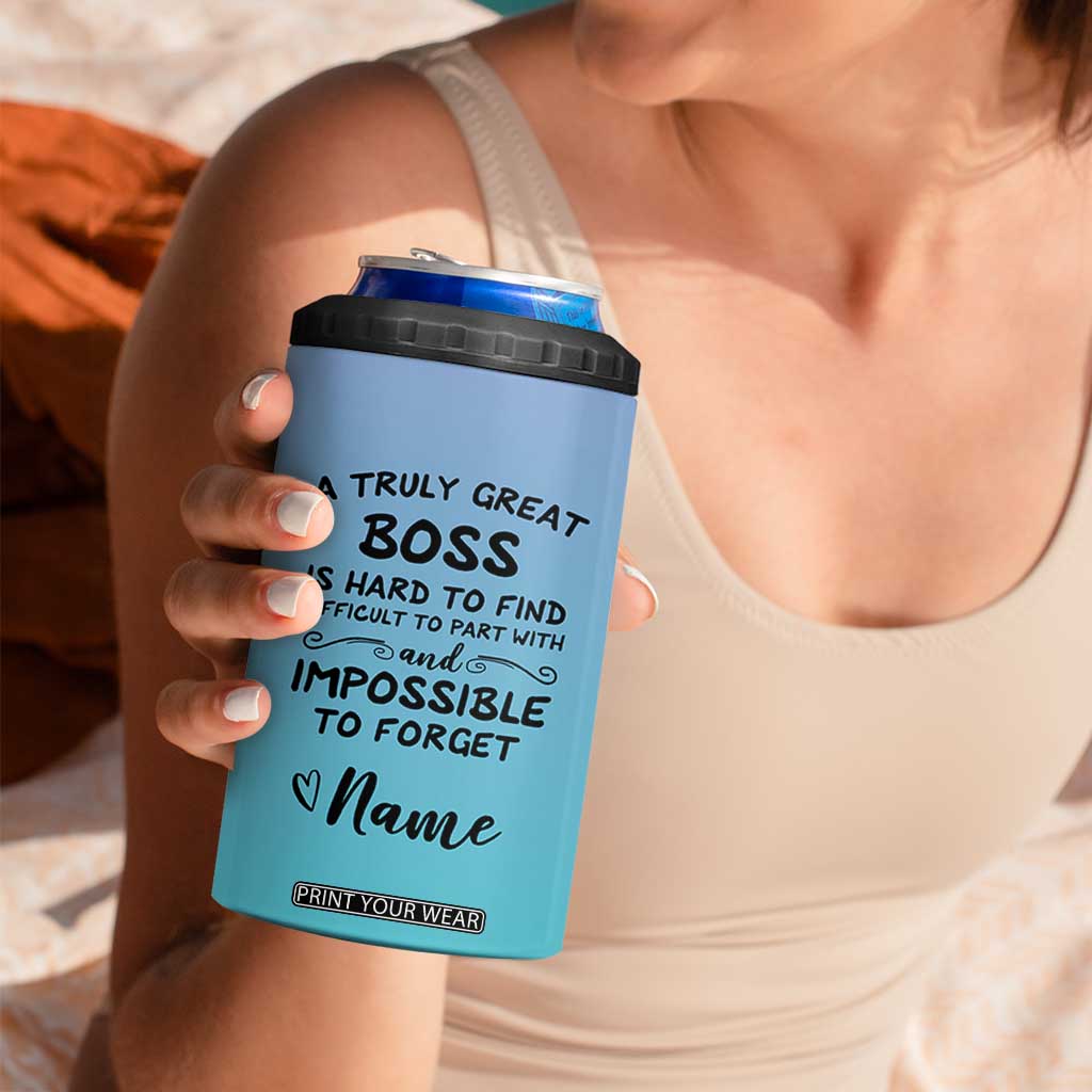 Personalized Boss Lady 4 in 1 Can Cooler Tumbler Custom Name Gifts for Office Bosses Coworkers Leaders Managers TB10 Print Your Wear
