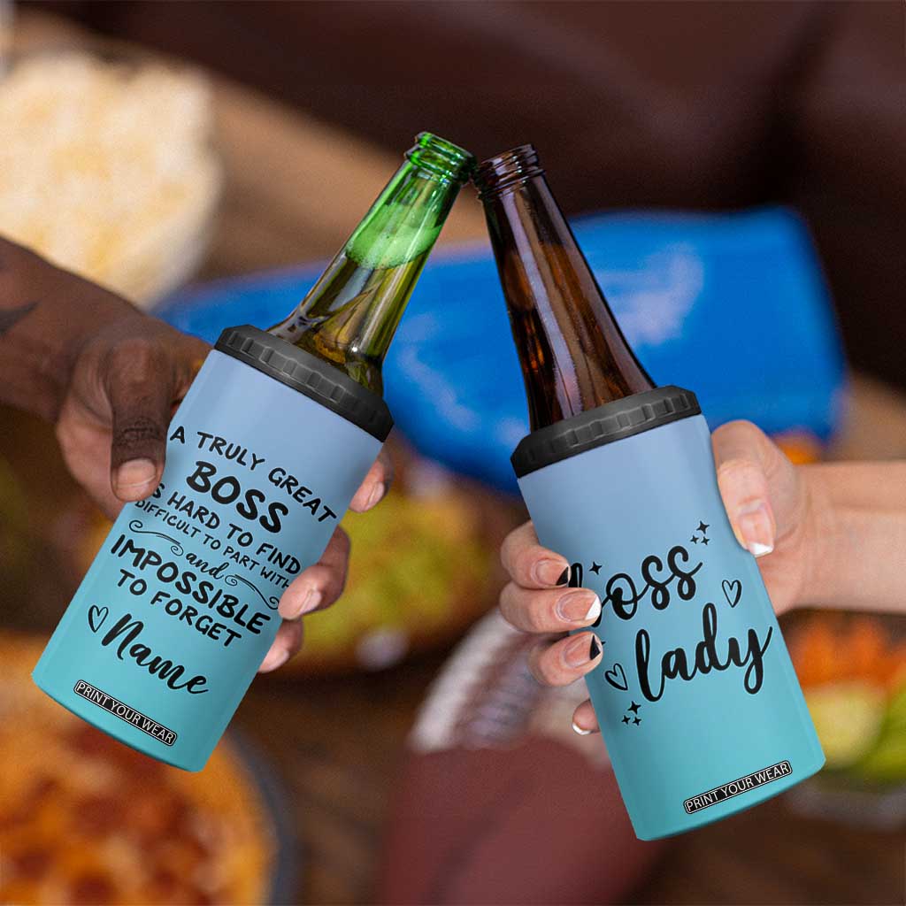 Personalized Boss Lady 4 in 1 Can Cooler Tumbler Custom Name Gifts for Office Bosses Coworkers Leaders Managers TB10 Print Your Wear