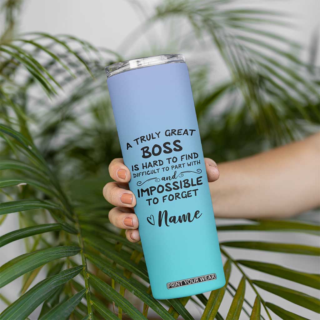 Personalized Boss Lady Skinny Tumbler Custom Name Gifts for Office Bosses Coworkers Leaders Managers TB10 Print Your Wear