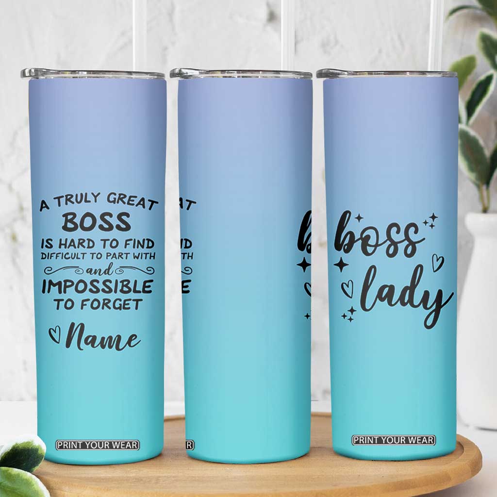 Personalized Boss Lady Skinny Tumbler Custom Name Gifts for Office Bosses Coworkers Leaders Managers TB10 Print Your Wear