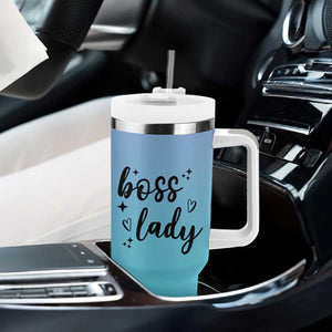 Personalized Boss Lady Tumbler With Handle Custom Name Gifts for Office Bosses Coworkers Leaders Managers TB10 Print Your Wear
