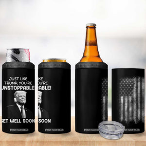Get Well Soon Gifts 4 in 1 Can Cooler Tumbler Humor Sick Care Trump USA Flag TB10 Print Your Wear