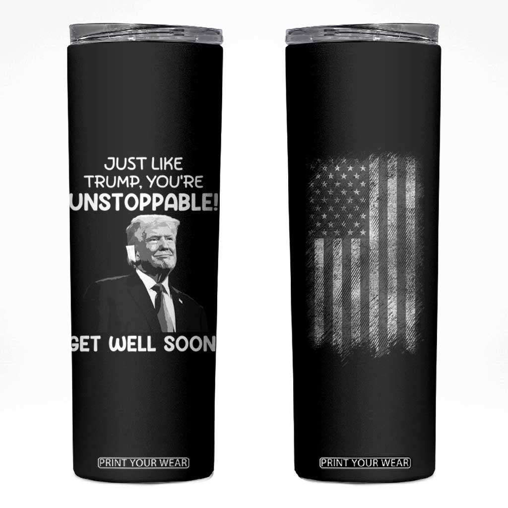 Get Well Soon Gifts Skinny Tumbler Humor Sick Care Trump USA Flag TB10 Black Print Your Wear