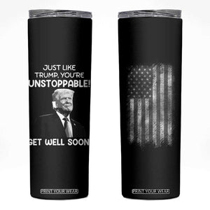 Get Well Soon Gifts Skinny Tumbler Humor Sick Care Trump USA Flag TB10 Black Print Your Wear