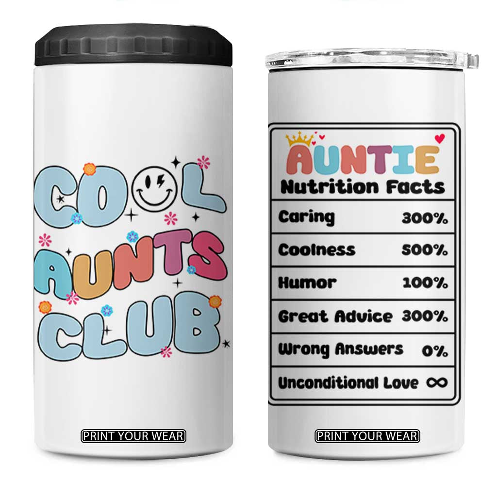 Aunt Gifts 4 in 1 Can Cooler Tumbler Auntie Birthday Cool Aunts Club TB10 One Size: 16 oz White Print Your Wear