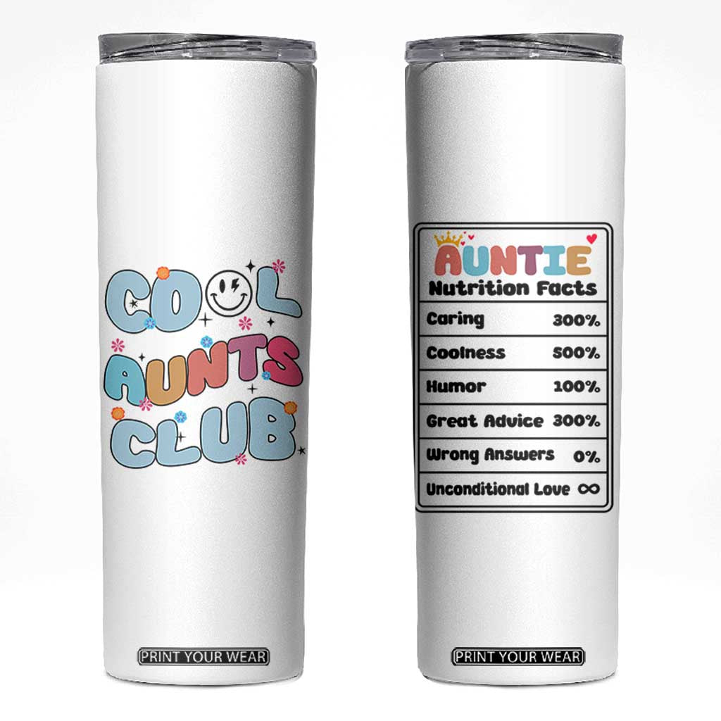 Aunt Gifts Skinny Tumbler Auntie Birthday Cool Aunts Club TB10 White Print Your Wear