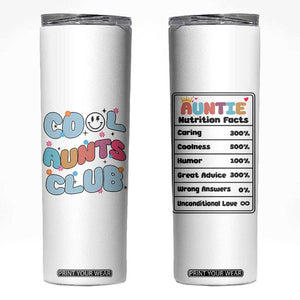 Aunt Gifts Skinny Tumbler Auntie Birthday Cool Aunts Club TB10 White Print Your Wear