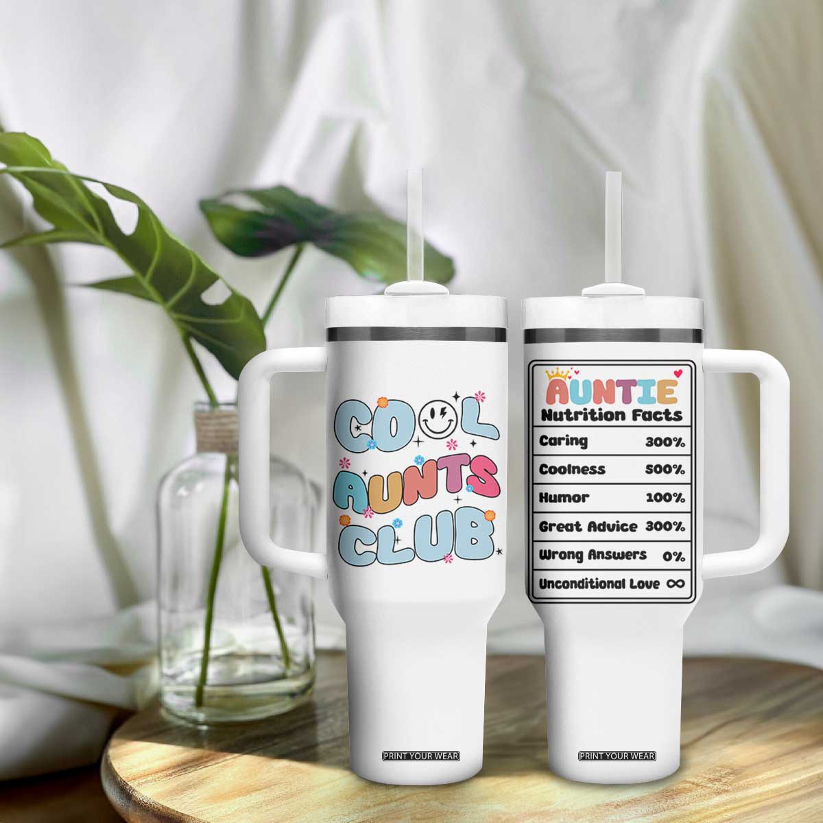 Aunt Gifts Tumbler With Handle Auntie Birthday Cool Aunts Club TB10 Print Your Wear